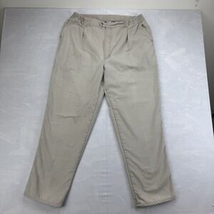 Vintage L.L. Bean Pants 38x32 Flannel Lined Elastic Waist Made in USA Fabric